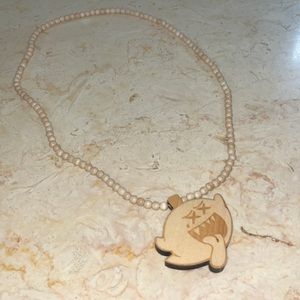 Mario Boo Ghost Wooden Beaded Necklace